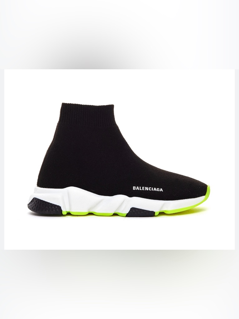 Balenciaga Kids Black And White Speed Sock Runner